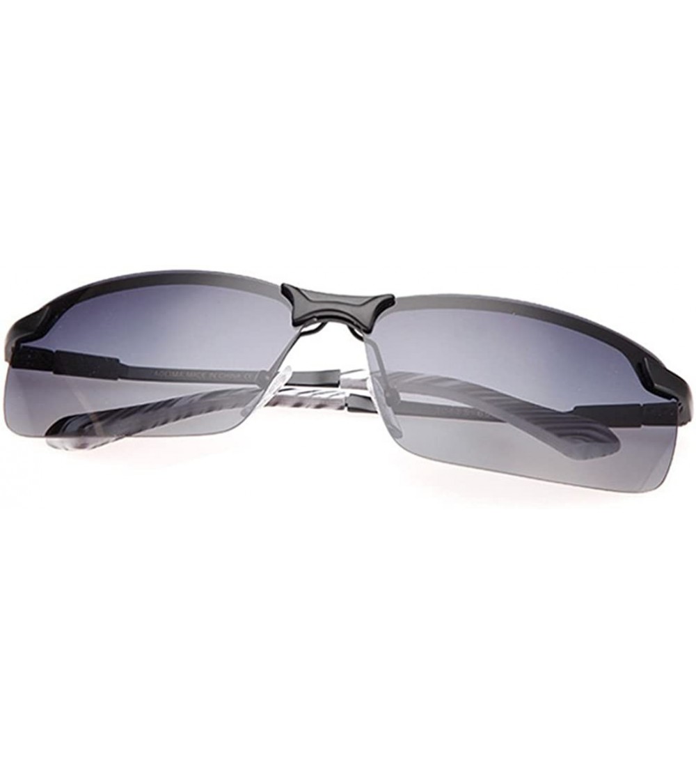 Rimless Enjoy the sun rimless sunglasses sports sunglasses - Black/Gray - CL11Z5IH64R $39.52