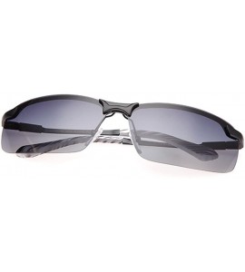 Rimless Enjoy the sun rimless sunglasses sports sunglasses - Black/Gray - CL11Z5IH64R $39.52