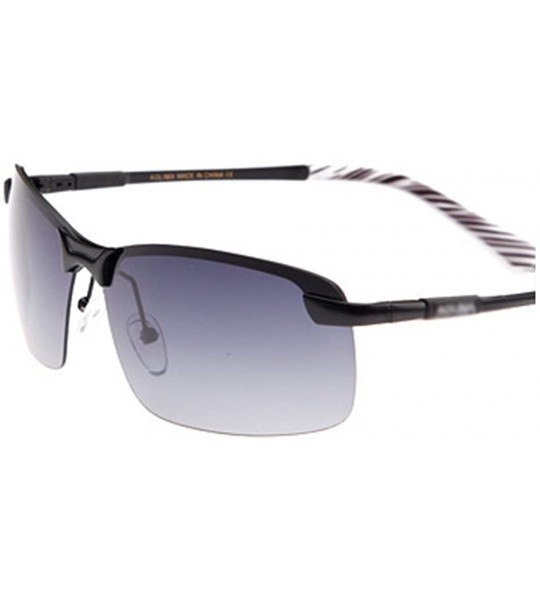 Rimless Enjoy the sun rimless sunglasses sports sunglasses - Black/Gray - CL11Z5IH64R $39.52