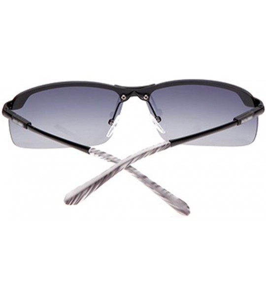 Rimless Enjoy the sun rimless sunglasses sports sunglasses - Black/Gray - CL11Z5IH64R $39.52