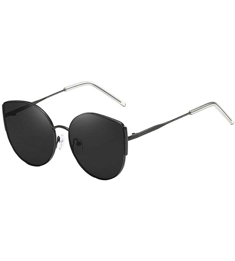 Cat Eye Cat Eye Color Lens Sunglasses Street Fashion Metal Frame Women Sunglasses Sun Protection Eyewear - C71976MNU2Q $22.73