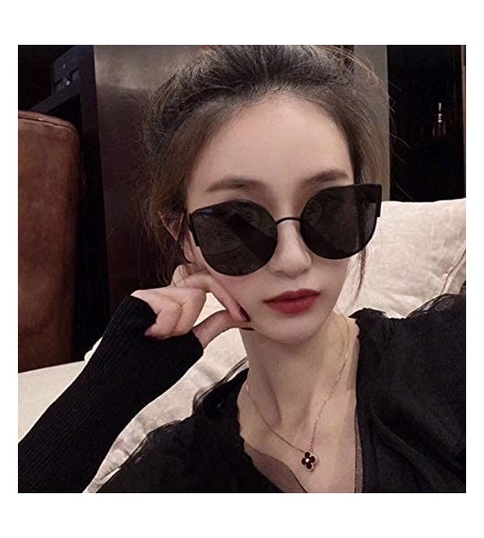 Cat Eye Cat Eye Color Lens Sunglasses Street Fashion Metal Frame Women Sunglasses Sun Protection Eyewear - C71976MNU2Q $22.73