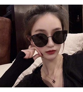 Cat Eye Cat Eye Color Lens Sunglasses Street Fashion Metal Frame Women Sunglasses Sun Protection Eyewear - C71976MNU2Q $22.73