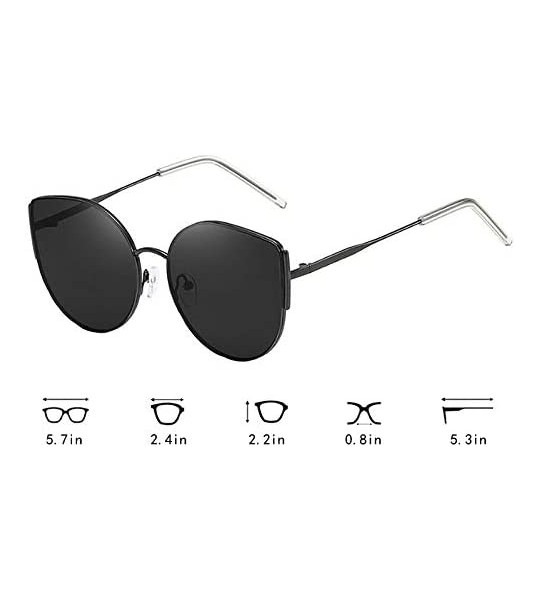 Cat Eye Cat Eye Color Lens Sunglasses Street Fashion Metal Frame Women Sunglasses Sun Protection Eyewear - C71976MNU2Q $22.73