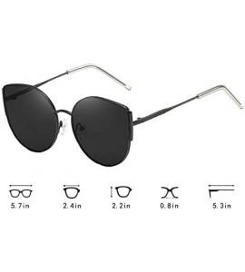 Cat Eye Cat Eye Color Lens Sunglasses Street Fashion Metal Frame Women Sunglasses Sun Protection Eyewear - C71976MNU2Q $22.73