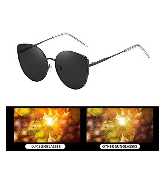 Cat Eye Cat Eye Color Lens Sunglasses Street Fashion Metal Frame Women Sunglasses Sun Protection Eyewear - C71976MNU2Q $22.73