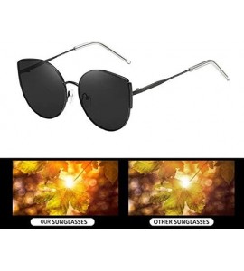 Cat Eye Cat Eye Color Lens Sunglasses Street Fashion Metal Frame Women Sunglasses Sun Protection Eyewear - C71976MNU2Q $22.73