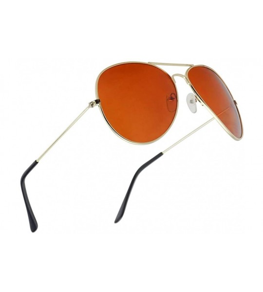 Round 80's Retro Round XL Blue Blocking Aviator Bomber Sunglasses - Gold (Aviator) - CE18UGNARCI $19.70