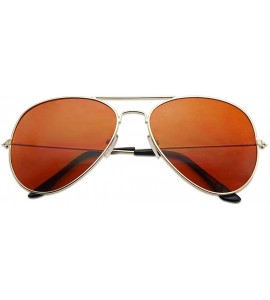 Round 80's Retro Round XL Blue Blocking Aviator Bomber Sunglasses - Gold (Aviator) - CE18UGNARCI $19.70