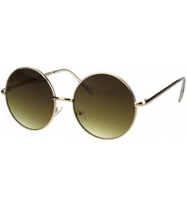 Round Round Circle Lens Hippie Metal Rim Gradient Sunglasses - Gold Brown - CO18H6R3W6R $18.88