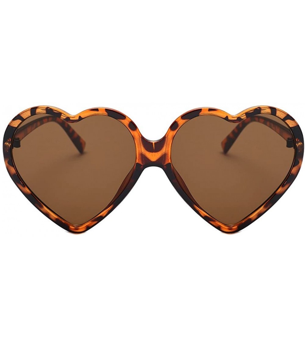 Oversized Women Fashion Oversized Heart Shaped Retro Sunglasses Cute Eyewear UV400 - CK1943SHUMX $17.48