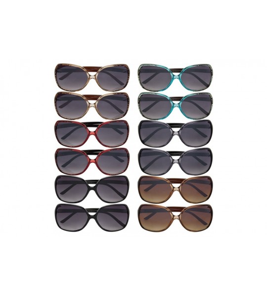 Sport 12 Pairs Trendy Sunoptics Women's Plastic Sunglasses 100% UVA UVB - CK182ST49EN $43.88