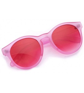 Round Multi-typle Fashion Sunglasses for Women Plastic Frame Mirrored Lens - Retro Vintage Cateye - P Red - C618H0ZZ2HO $18.47