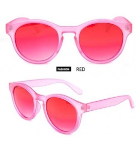 Round Multi-typle Fashion Sunglasses for Women Plastic Frame Mirrored Lens - Retro Vintage Cateye - P Red - C618H0ZZ2HO $18.47