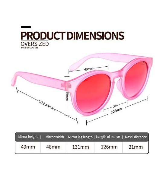 Round Multi-typle Fashion Sunglasses for Women Plastic Frame Mirrored Lens - Retro Vintage Cateye - P Red - C618H0ZZ2HO $18.47