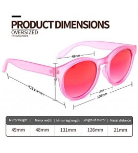 Round Multi-typle Fashion Sunglasses for Women Plastic Frame Mirrored Lens - Retro Vintage Cateye - P Red - C618H0ZZ2HO $18.47