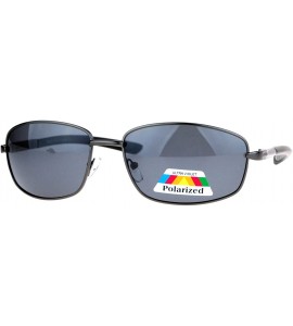 Sport Antiglare Polarized Lens Mens Metal Warp Sport Sunglasses - Gunmetal - CA12MF4OUQP $23.26