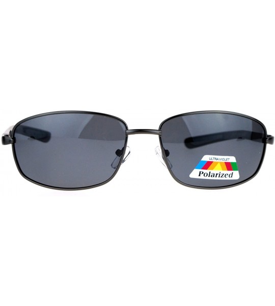 Sport Antiglare Polarized Lens Mens Metal Warp Sport Sunglasses - Gunmetal - CA12MF4OUQP $23.26