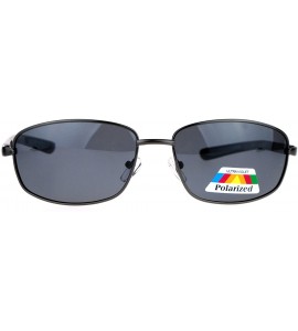 Sport Antiglare Polarized Lens Mens Metal Warp Sport Sunglasses - Gunmetal - CA12MF4OUQP $23.26