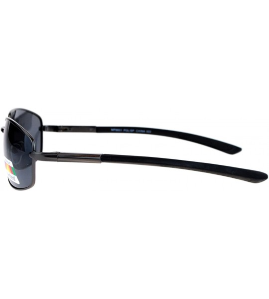 Sport Antiglare Polarized Lens Mens Metal Warp Sport Sunglasses - Gunmetal - CA12MF4OUQP $23.26