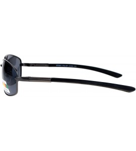 Sport Antiglare Polarized Lens Mens Metal Warp Sport Sunglasses - Gunmetal - CA12MF4OUQP $23.26