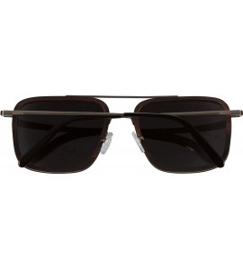 Wayfarer Brushed Gun Metal Wood Sunglasses with Ebony Rings - C619486OQES $74.81