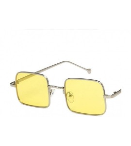 Rectangular Unisex Sunglasses Fashion Silver Pink Drive Holiday Rectangle Non-Polarized UV400 - Silver Yellow - CX18RH3AW6Q $...