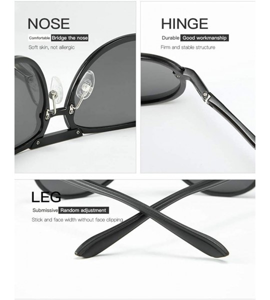 Round Outdoor polarized sunglasses men's riding double beam metal frog mirror sunglasses - Black Grey C1 - CD190600E05 $33.93