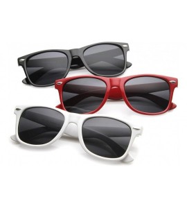 Wayfarer Classic Eyewear 80's Retro Large Horn Rimmed Style Sunglasses (3-pack (Blk + White + Red)) - CW184C3E750 $40.16