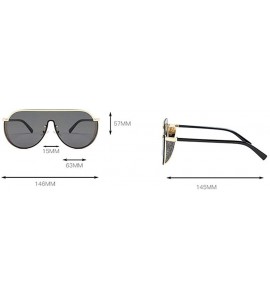 Square 2019 new fashion half frame punk unisex brand retro luxury men's driving sunglasses UV400 - Gold&tea - CI18T2IS7UQ $23.33