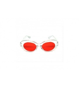 Oval Oval Round Retro Sunglasses Color Tint or Smoke Lenses - Clear- Rose - C5187W5O5Z0 $16.63