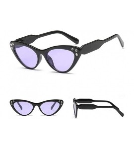 Cat Eye Fashion Rhinestone Cat Eye Sunglasses Womens Vintage Shades Plastic Frame - Purple - C8198CNK2CE $25.61