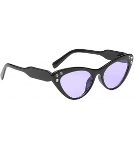 Cat Eye Fashion Rhinestone Cat Eye Sunglasses Womens Vintage Shades Plastic Frame - Purple - C8198CNK2CE $25.61