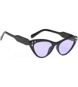 Cat Eye Fashion Rhinestone Cat Eye Sunglasses Womens Vintage Shades Plastic Frame - Purple - C8198CNK2CE $25.61