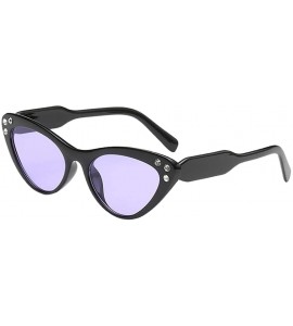 Cat Eye Fashion Rhinestone Cat Eye Sunglasses Womens Vintage Shades Plastic Frame - Purple - C8198CNK2CE $25.61