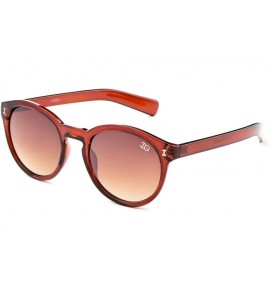 Round "Sunrise" Round Glasses with UV400 Gradient Lenses Fashion Sunglasses - Brown - CJ12N34XBXZ $18.98