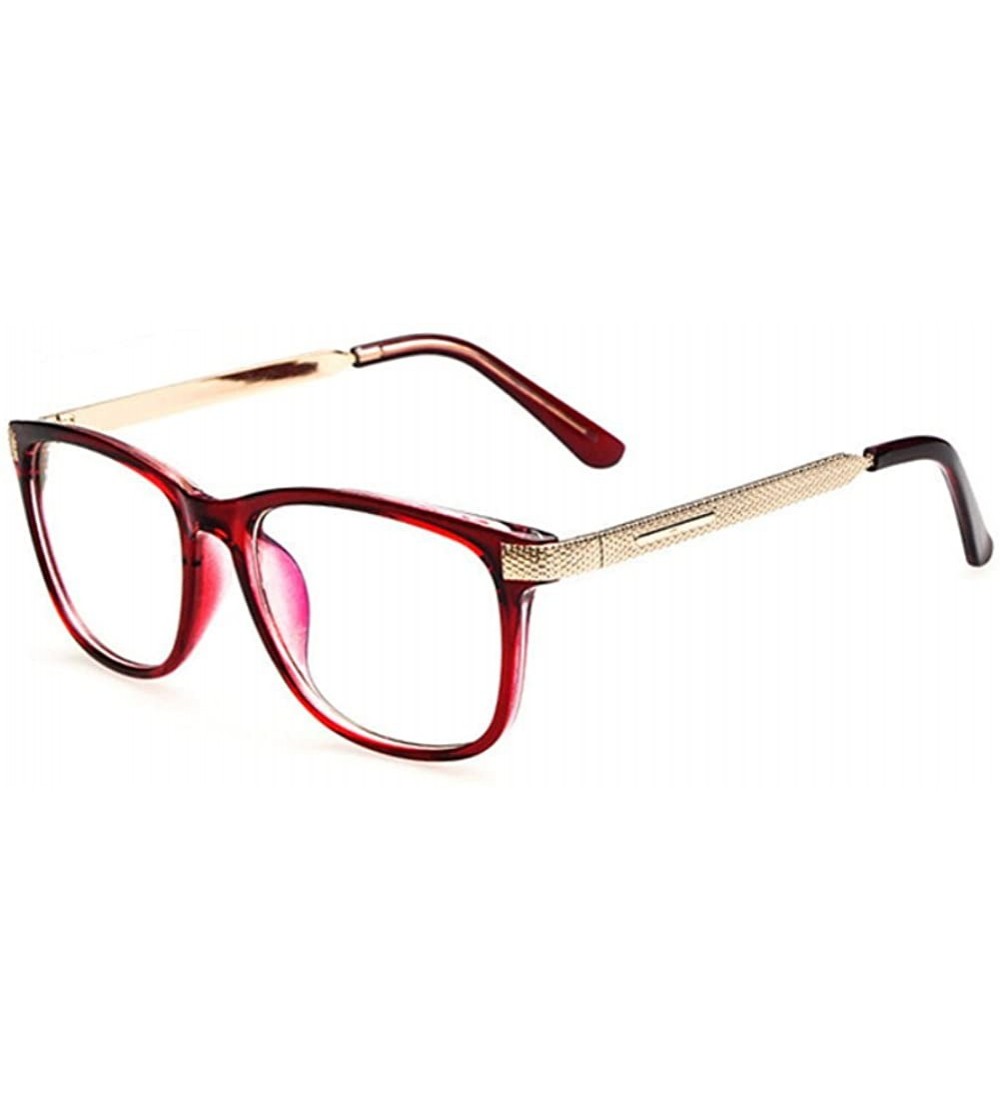 Semi-rimless Women Retro Vintage Eyeglasses Men Optical Reading Spectacle Frame Computer Glass - Red - C8182YQR7LO $18.49