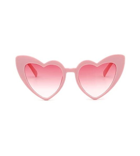 Wrap Love Heart Shaped Sunglasses for Women - Vintage Cat Eye Mod Style Retro Glasses - Pink - C0189AKNGZT $19.31