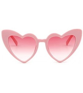 Wrap Love Heart Shaped Sunglasses for Women - Vintage Cat Eye Mod Style Retro Glasses - Pink - C0189AKNGZT $19.31