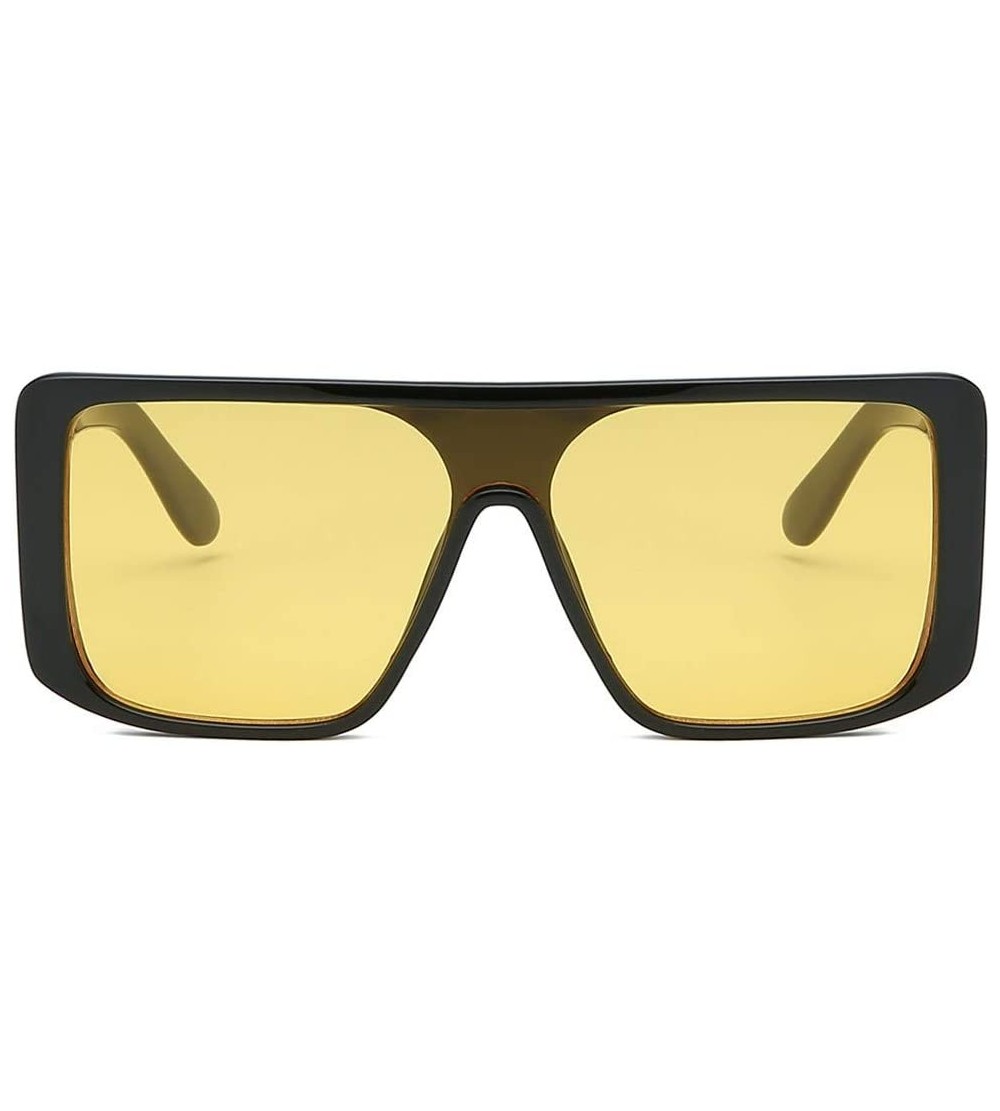 Square Women's Fashion Mask Sunglasses Integrated Square Width Glasses Square Sunshade Glasses (D) - D - CK18QXAEAC6 $19.22