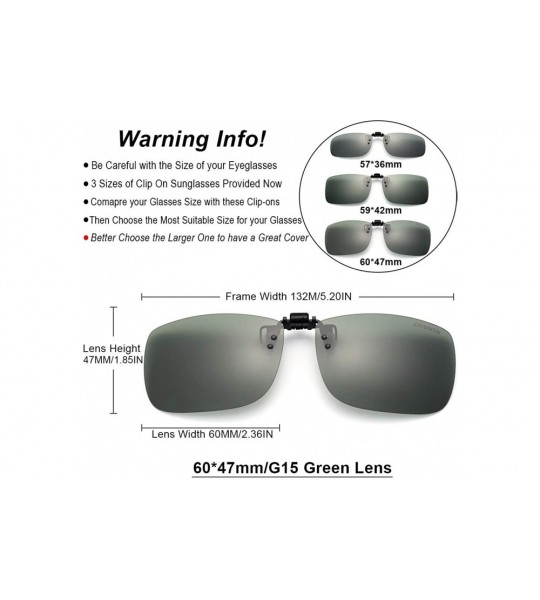 Shield Polarized Clip On Sunglasses Over Prescription Glasses for Men Women UV Protection - G15 Green - CH18QEE9O24 $21.51