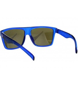 Square KUSH Sunglasses Mens Fashion Square Frame Mirrored Lens UV 400 - Blue (Blue Purple Mirror) - C718IYQ7CXW $21.58