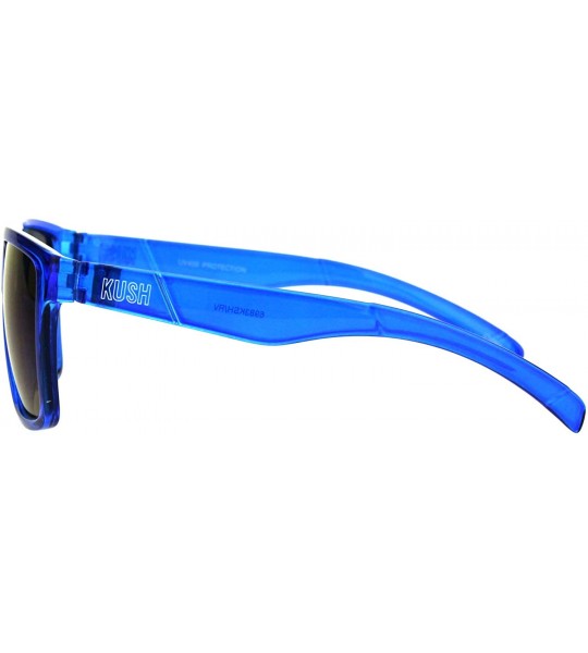 Square KUSH Sunglasses Mens Fashion Square Frame Mirrored Lens UV 400 - Blue (Blue Purple Mirror) - C718IYQ7CXW $21.58