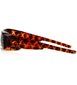 Rectangular Womens Rhinestone Rectangular Polarized Fit Over Glasses Sunglasses - Tortoise Black - CP12F5TPT4J $22.73