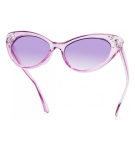 Sport Vintage Cateye Rhinestone Sunglasses for Women Retro Narrow Small Sun Glasses - Purple - CI18S8TWNSZ $17.21