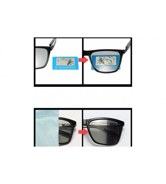 Rectangular Photochromic Polarized Sunglasses Men Women for Day and Night Driving Glasses - A387t-black - CH18YMSMX2L $35.39