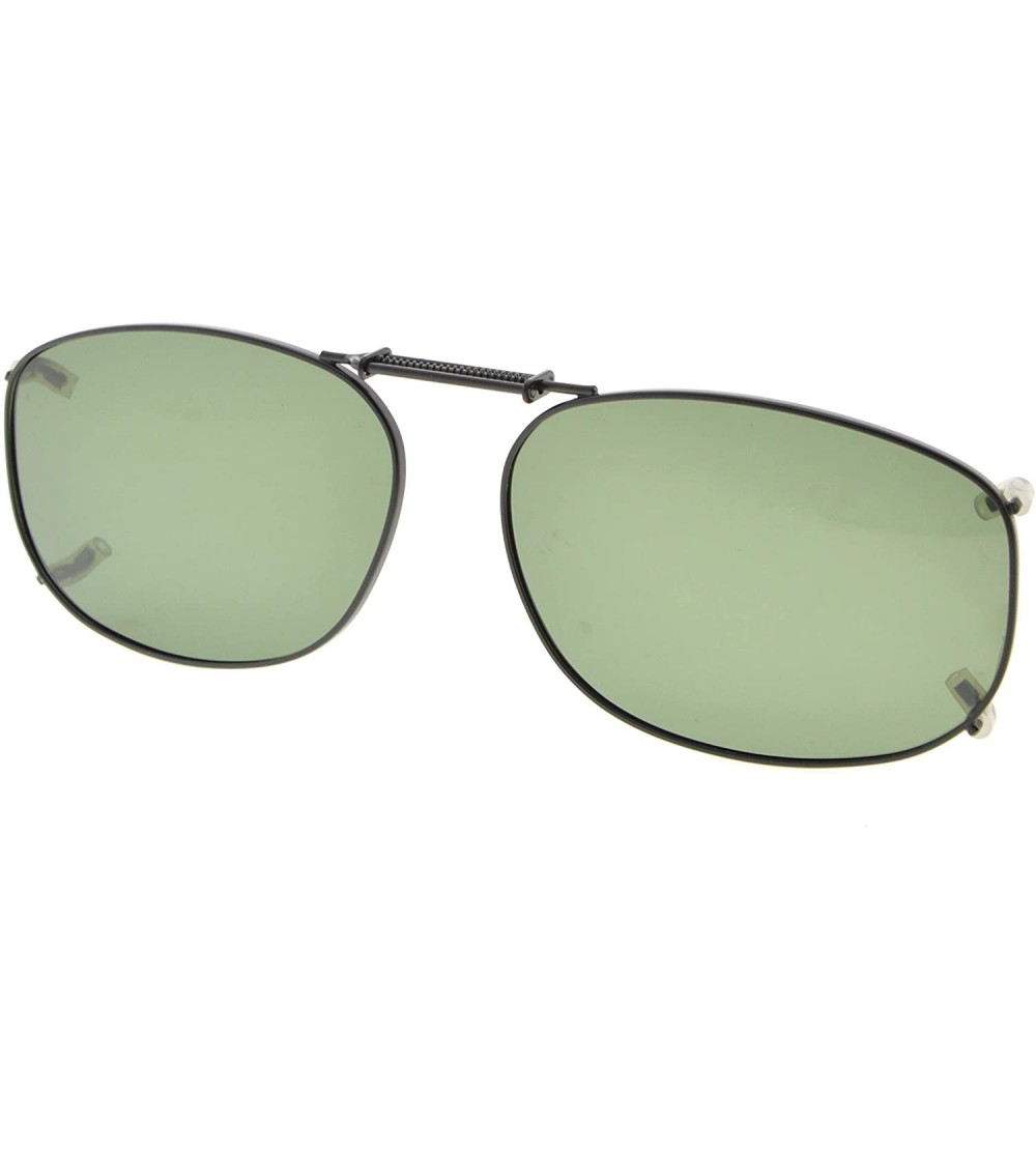 Rectangular Metal Frame Rim Polarized Lens Clip On Sunglasses 2 1/16"x1 3/8" - C89-g15 - C4197RHIZ3A $22.15