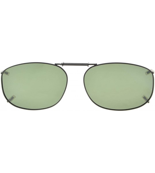 Rectangular Metal Frame Rim Polarized Lens Clip On Sunglasses 2 1/16"x1 3/8" - C89-g15 - C4197RHIZ3A $22.15