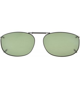 Rectangular Metal Frame Rim Polarized Lens Clip On Sunglasses 2 1/16"x1 3/8" - C89-g15 - C4197RHIZ3A $22.15