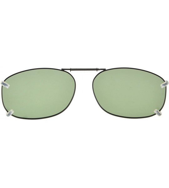 Rectangular Metal Frame Rim Polarized Lens Clip On Sunglasses 2 1/16"x1 3/8" - C89-g15 - C4197RHIZ3A $22.15